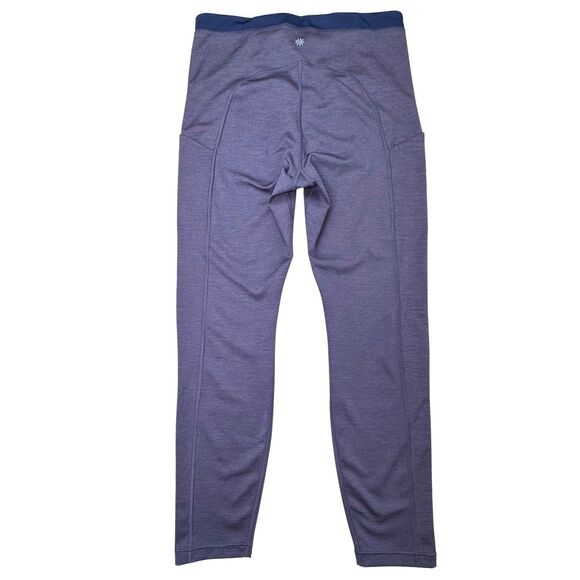Athleta 7/8 Leggings M Medium Ultimate Stash Pocket Tight Heather Purple/Blue - Picture 2 of 9